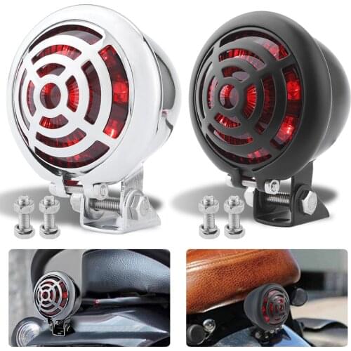 Motorcycle LED Tail light metal shell Motorbike Brake Rear Stop Lamp lights for Chopper Bobber Cafe racer ATVs Dirt Bike 12V