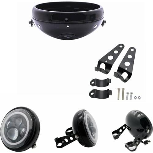 Motorcycle 7‘’ LED Headlight Bracket House Bucket For Harley Yamaha Honda Suzuki Head Light Shell Brakcet