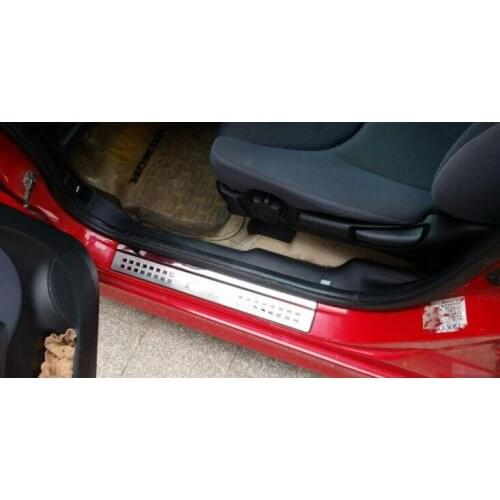 Higher star stainless steel 4pcs car door sills scuff protection decoraiton plate for Honda Fit 2003-2007