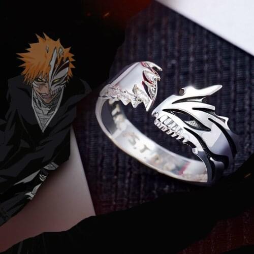 Bleach Anime Ring Sterling Sliver S925 Comics Role Hitsugaya Toushirou Hyorinmaru Cosplay Figure Gift For Girlfriend