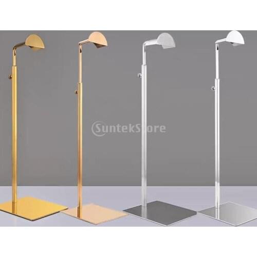 Polished Counter Adjustable Height Handbag Bag Purse Display Stand- Single Hanging Hook, Elegant Mirror Surface Finish