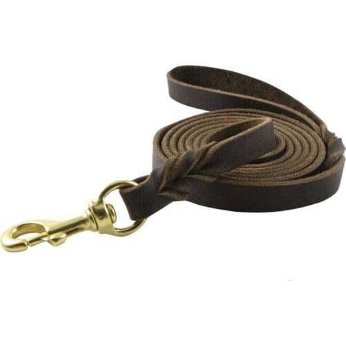 HSWLL Dog Leash Cowhide Leather Braided Lead Leashes For Small Medium Dogs Walking Running Training Leash Durable leather