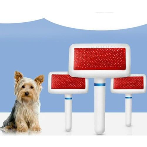 Plastic Handle Dog Comb Stainless Steel Cleaning Needle Comb White Hair Removal Comb Cat Dog Hair Brush Beauty Pet Supplies