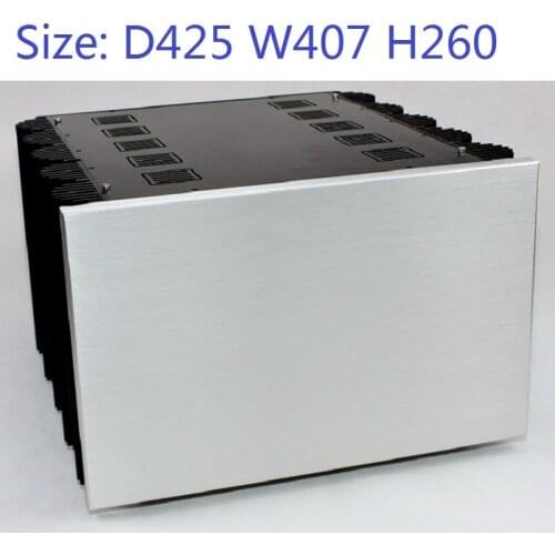 Luxury Heat Sink DIY Power Amplifier Chassis Big Size Aluminum Cabinet Tube Amplifier Housing Headphone Amp Case D425 W407 H260