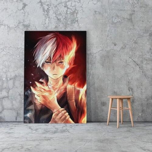 Shoto Todoroki My Hero Academia anime Framed Canvas poster Painting wall Art decor Study Home Decoration Wooden Frame Prints