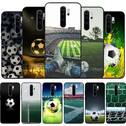 Football soccer black Silicone Phone Case For Redmi note 9 8 7 Pro S 8T 7A Cover