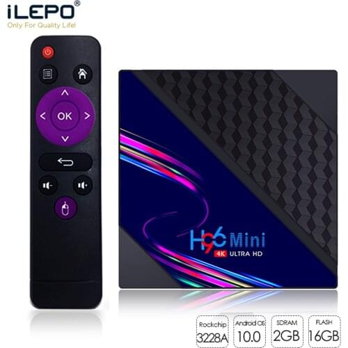 ILEPO RK3228A Android 10.0 Smart TV Box 2GB 16GB BT4.0 Android TV Set top box 4K Media player MINI V8 Youtube Media player