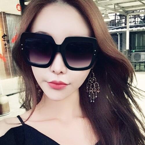 New Brand Large Frame Square Sunglasse Women Men Luxury Designer Flat Top Oversized Sun Glasses Vintage Female Shades Eyewear UV