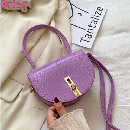 Driga Handbags For Women Crocodile Pattern Saddle Shoulder Bag 2021 New Texture Messenger Bag Oval Fashion Portable Elegant Bag