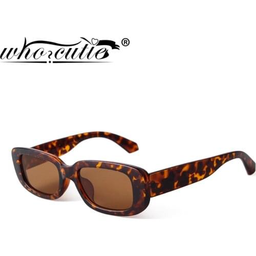 Vintage Rectangle Sunglasses for Women 2021 Trendy Brand Design Tortoise Shell Frame 90S Retro Square Black Sun Glasses UV400