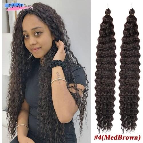 Water Wave Twist Crochet Organic Hair Synthetic Afro Curls Crochet Braids Ombre Braiding Hair Extensions For Women Anjo Plus