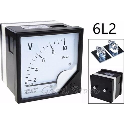 AC 6L2 5V 10V 15V 30V 50V 75V 150V pointer type voltmeter voltage meter mechanical header 80*80MM