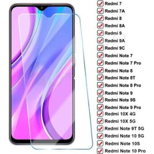 Protective Glass For Xiaomi Redmi 10X 9 9A 9C 8A 8 7A Tempered Glass Screen Protector on Redmi Note 10s 8 8T 9T 9S 9 Pro Vidrio