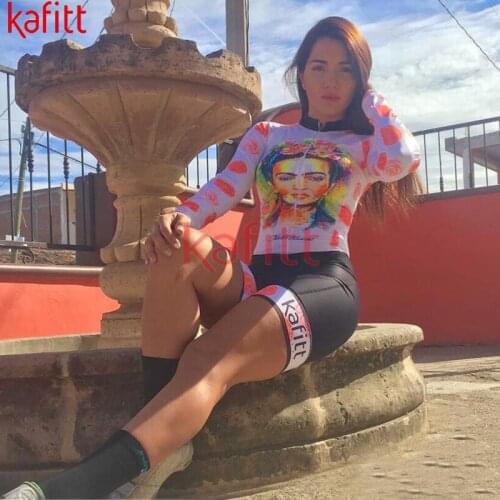 Kafeet Ladies Cycling Jersey Cycling Suit Suit Jumpsuit Fashion Long Sleeve Professional Sportswear Outdoor Fitness Racing Suit