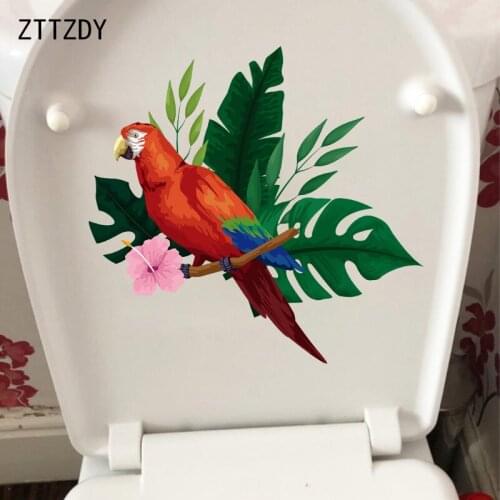ZTTZDY 24CM×23.2CM Cartoon Hand Drawn Parrot Kids Room Decoration Wall Decals Funny Toilet Stickers T2-0822