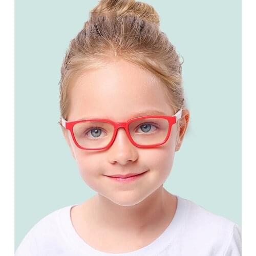 2PCS/SET Bendable Children Optical Glasses Flexible Safe Eyeglasses Plain Mirror Silicone Anti-blue Light Goggles Eyewear Frame