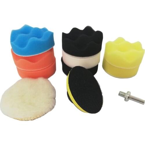 3inch Car Waxing Sponge for Polishing Disc Self-Adhesive Buffing Wool Wheel Polishing Pad fit for Car Polisher Drill Adapter