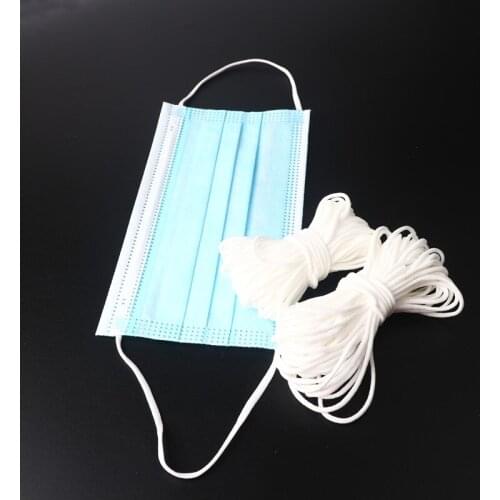 3mm 50/100m Black White Round Elastic Band Nylon Mask Lanyard Adjustable Mask Ear Rope Sewing Accessories DIY Handmade Materials