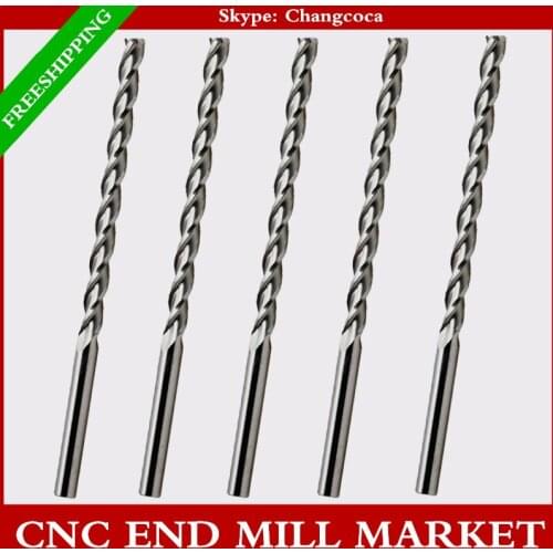 4mm*52mm,10pcs,CNC machine solid carbide end mill,woodworking insert milling cutter,3 Flutes end mill,PVC,MDF,Acrylic Cutter