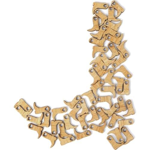 50PCS Lovely Good Quality Miniature Cowboy Boot Craft Cowboy Boot Embellishment Cowboy Boot Wooden for Decoration