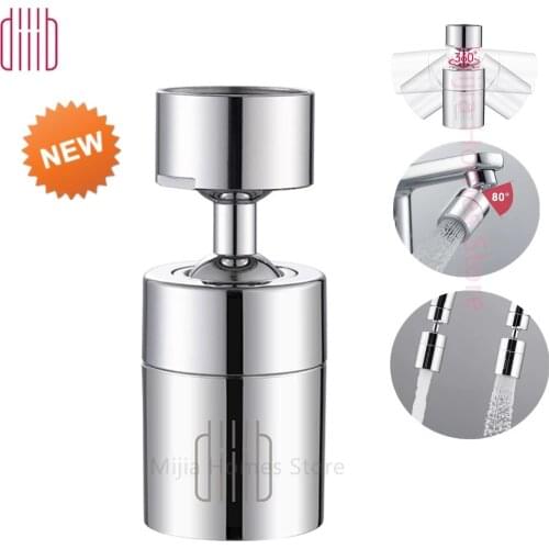 Diiib Faucet Aerator Water Tap Nozzle Bubbler Water Saving Filter 360° 2-Flow Splash-proof Tap Connector Large Angle