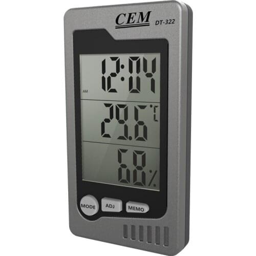 CEM DT-322 Thermometer Hygrometer Electronic Multifunctional Table Hanging Temperature Humidity Measuring Tool Large Display