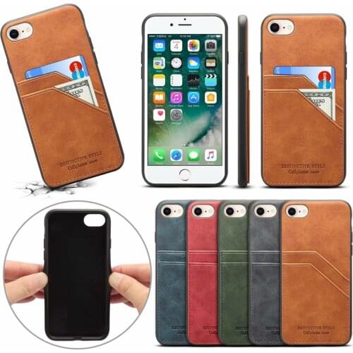 PU Leather Card Case For iPhone 11 Pro Max XS 6.5 6.1 5.8 XS Max XR X 6 6s 7 Plus Double Card Slot Cover For iPhone 11 SE 2020