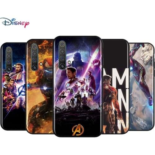 Black Soft Iron Man Marvel Avengers For Realme 7i Global C2 C3 C11 C12 C15 C17 X2 X3 Superzoom X50 XT Q2 Q2i Pro 5G Phone Case