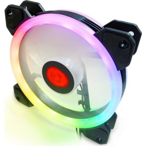 Colorful RGB Led Cooling Fan Heat Radiator USB Power Ultra Silent Dissipate Temperature Control for 12MM Mute Chassis Fan