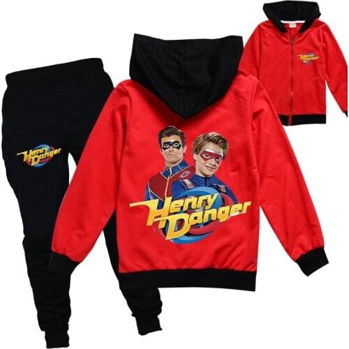 Kids Clothing Set Henrye Jacket Cartoon Zipper Kids Hoodies Pants Kids Tracksuit For boys Clothing Sets Sport Suit 2021 Spring