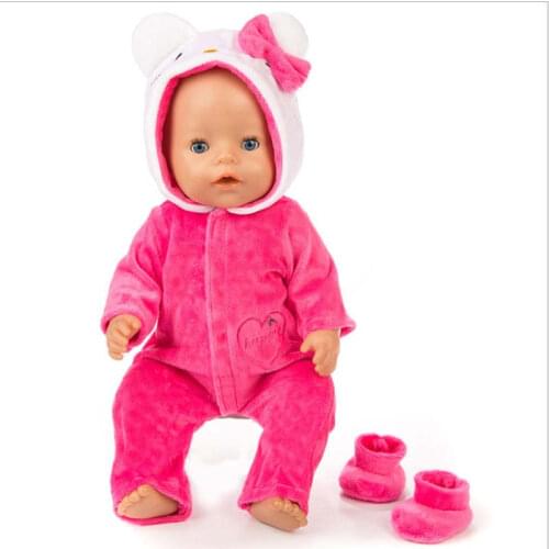 43cm Baby New Born Doll Rompers 18 Inch 40cm Doll Clothes Aimal Kitty Unicorn Pajama Toys Wear for Baby Birthday Gift
