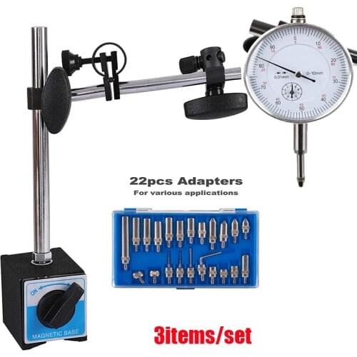 Dial Indicator with Magnetic Base Metric 0-10mm Tester Gage Gauge Holder 0.01mm Professional Precision gauge