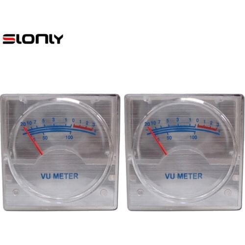 2pcs 40x40mm VU Meter Audio Meter Level Meter Head Electronic Tube DIY Meter Silver Meter Head