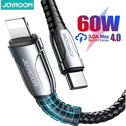 Joyroom 60W USB C To USB Type C Cable PD Fast Charging Cord For iPhone 12 11 Pro Max Xiaomi Samsung Macbook iPad Data Wire Cord