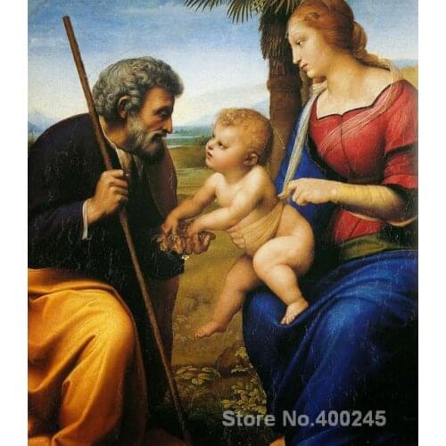 Family Portrait Paintings Raphael sanzios The Holy Family with a Palm Tree c Wall Art High quality Hand painted