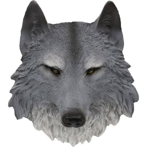 Animal Head Wall Gray Wolf Wall Decor Wall Statue Home Decor