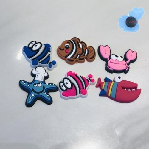 New Arrival 1pcs PVC Crab Starfish Shoes Accessories Garden Shoe Decorations Fit Croc Jibz Charm Children Birthday Presents