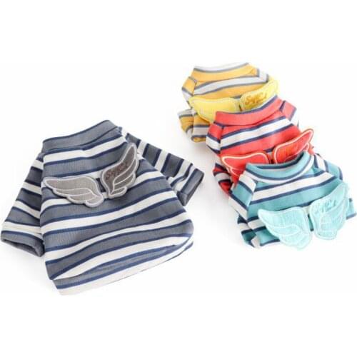 Dog Coat Winter Stripe Pet Clothes Angel Wings Sweat Shirt Vest Jacket for Small Dog French Bulldog Chihuahua Outfit Ropa Perro