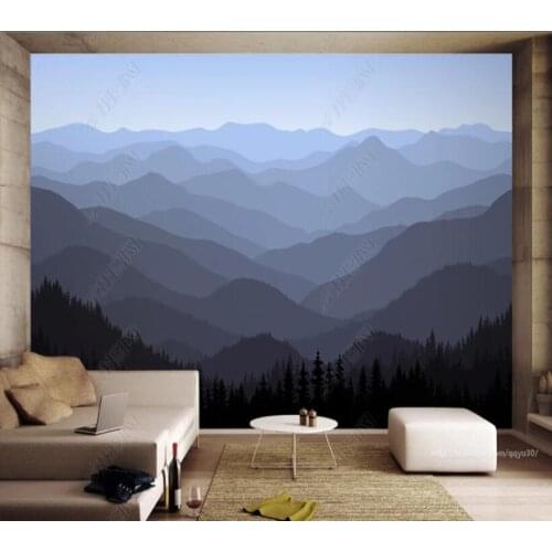 Papel de parede Modern and simple new Chinese artistic conception of landscape 3d wallpaper,bedroom KTV bar mural wall decor