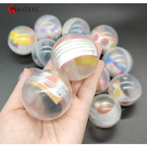 5Pcs/Pack 45MM Transparent Plastic Surprise Round Balls Capsule Toy With Different Rubber figure Dolls Kids For Vending Machine