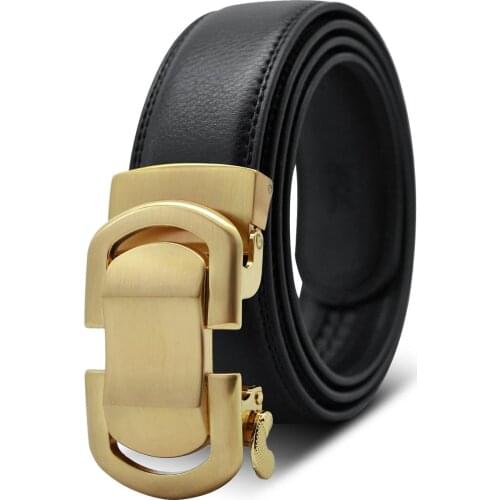 Men Belt Male Genuine Leather Strap Belts for Men Top Quality Automatic Buckle Brand Fashion Mens Official Business Belt
