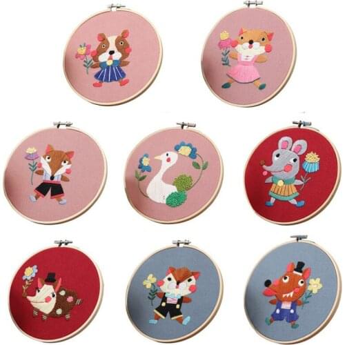 Cartoon Embroidery Material Package Kits Continental Stereo Embroidery Set Handmade Creative Fabric Gift Small Painting Decor