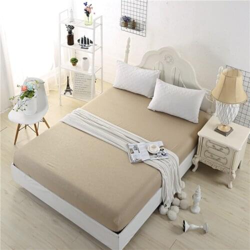 Blue Fitted Sheet King Queen Size Twin Bed Covers Anti Slip Bed Coverlet Waterproof Home Hotel Bedding Cover 11 Colors Optional