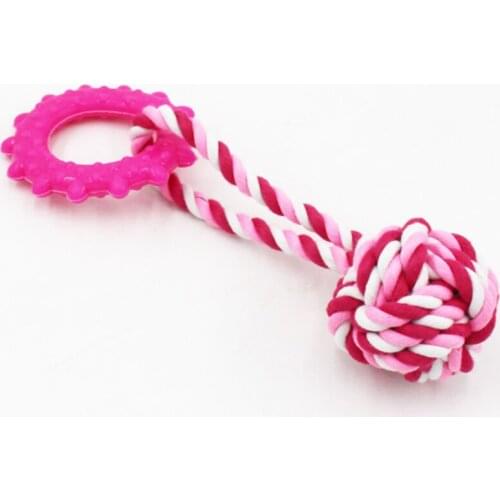 Pet Dog Cat Toys Cotton Rope Knot Puppy Chew Teething Toys For Medium large Dogs Pet Playing Ball Teeth CleaningTrainingToy