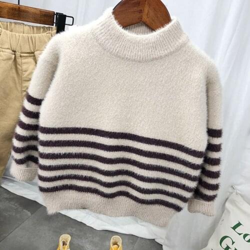 2 3 4 5 6 Years Toddler Boys Sweater Fashion Casual Stripe Contrast Color Kids Sweaters Boys Sweater For Children Autumn New