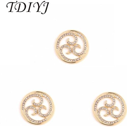 TDIYJ Fashion 25mm Alloy Crystal Coin Disc for Stainless Steel Coin Holder Frame Pendant Necklace as Gifts 1Pcs