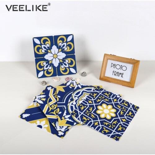 Vinyl Adhesive Wall Stickers Colorful Matte Square Tiles for Living Room Kitchen Backsplash Floor Modern Thick Decorative Panels