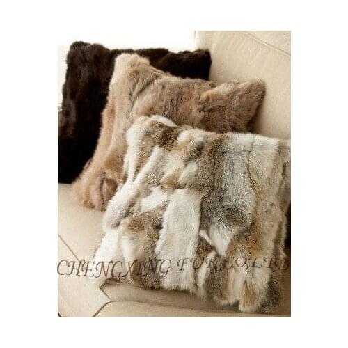 CX-D-17 Many Colors European And American Genuine Rabbit Fur Pillow Cushion Cover Seat Pillowcase
