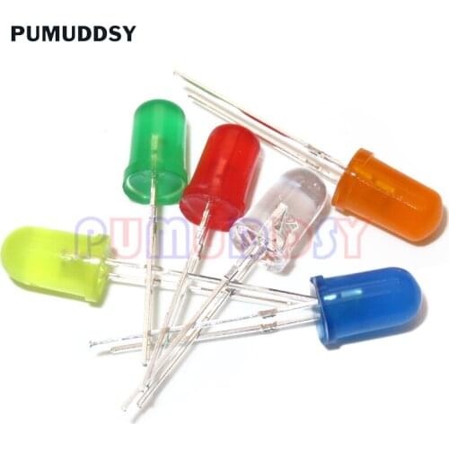 120pcs 6color X 20pcs 5mm LED Light Assorted Kit DIY LEDs Set White Yellow Red Green Blue Orange PUMUDDSY