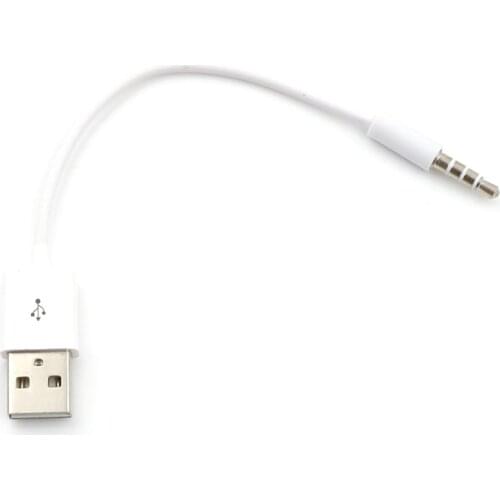 3.5mm Jack AUX To USB 2.0 Charger Data Sync Audio Adapter Cable For Apple IPod Shuffle 3rd 4th 5th 6th Gen MP3 MP4 Player Cord